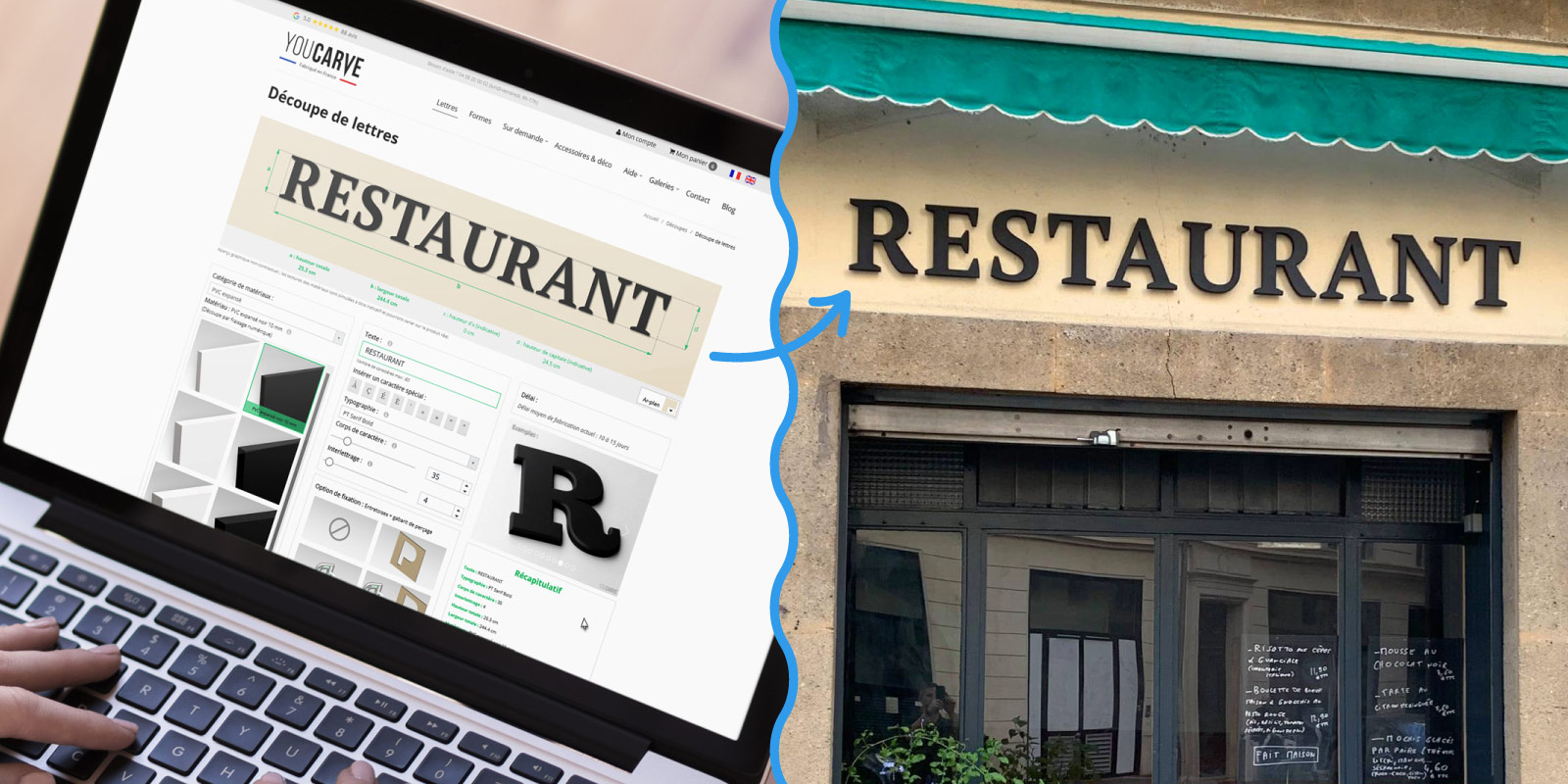 Créez votre enseigne en lettres découpées, prêtes à poser