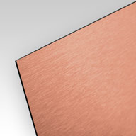 Vignette matériau, acrylique effet métallique brossé cuivré ép. 1,6 mm
