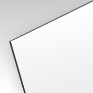 Vignette matériau, alu-dibond laqué blanc (RAL 9003) mat ép. 3 mm